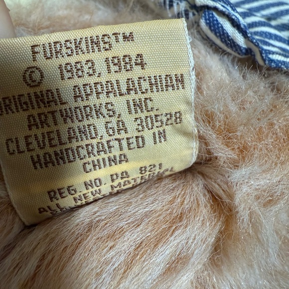 Vtg Furskins Bear Dudley Plush Xavier Roberts Cabbage Patch 22" 1983 1984 Tag - Picture 16 of 16